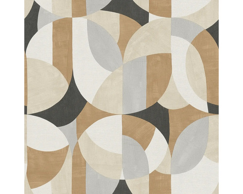 Behang met geometrisch patroon van cirkels en rechthoeken