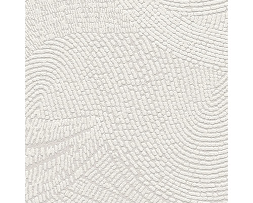 Close-up van een wit structuurbehang met stippellijnen