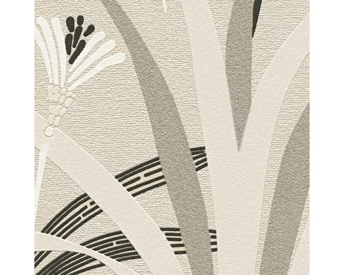 Close-up van een behang met patroon met bloemen en geometrische elementen