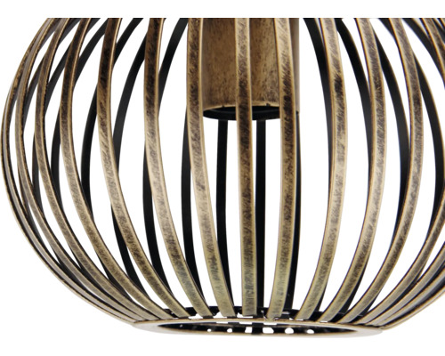 Gedetailleerde foto van een hanglamp met metalen frame