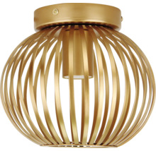 Bolvormige plafondlamp met metalen ribben
