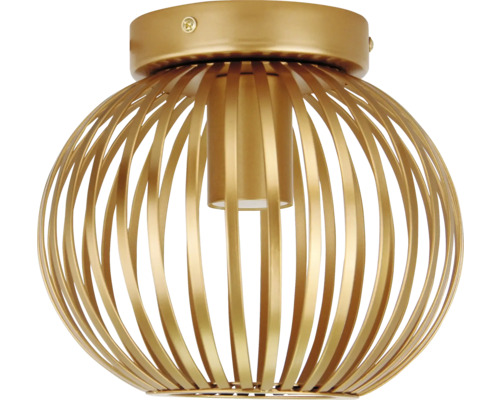 Bolvormige plafondlamp met metalen ribben