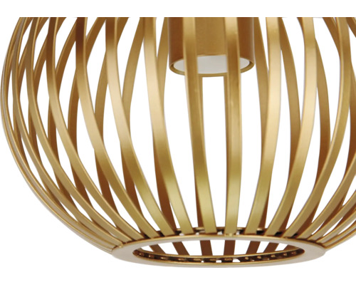 Detailopname van een hanglamp met metalen frame