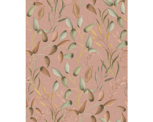 Behang met bloemmotief van bladeren en takken