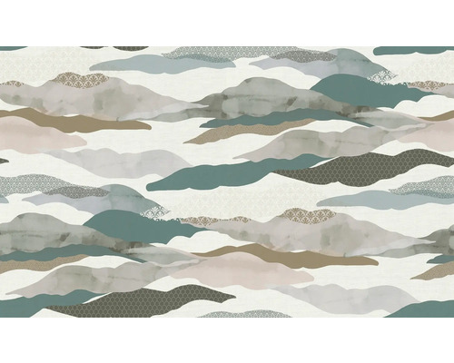 Behang met grafisch bergmotief