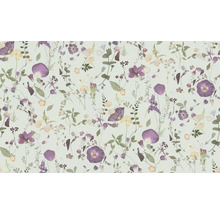 Behang met bloemmotief met bloemen en bladeren