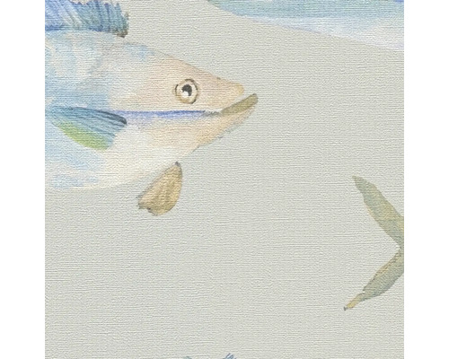 Behang met vis- en zeesterpatroon