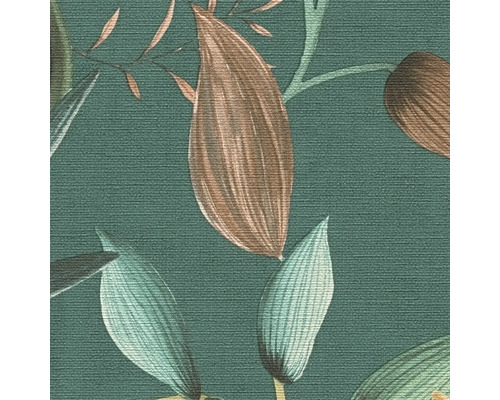 Close-up van een gestructureerd behang met bladerenmotief