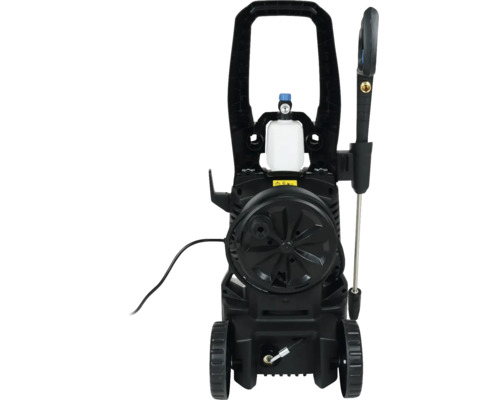 Hogedrukreiniger met wielen en reinigingsmiddeltank