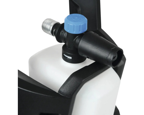 Detailweergave van een schuimsproeier voor een hogedrukreiniger