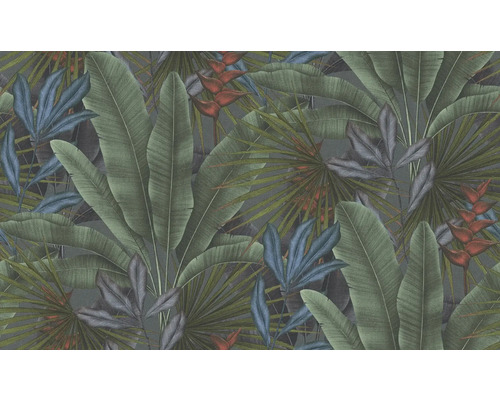 Behang met plantmotieven in jungle stijl