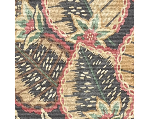 Behang met bloem- en verenpatroon