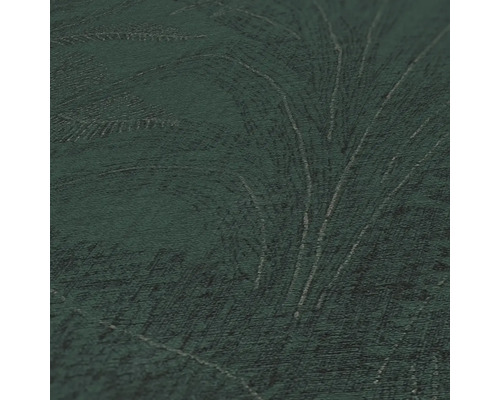 Detail van een donkergroen behang met patroon