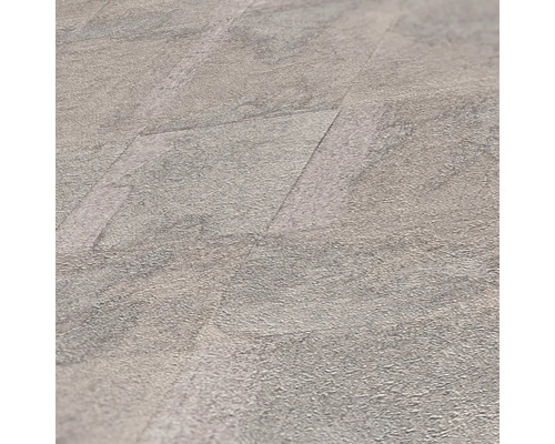 Close-up van geplaatste vinyl vloertegels met steendecor