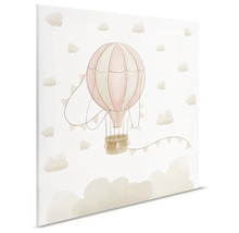 Canvas schilderij met luchtballon en wolkenmotief