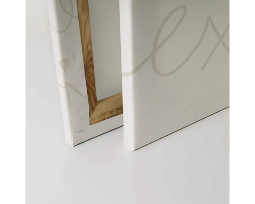 Close-up van twee schildersdoeken met houten frame en canvas