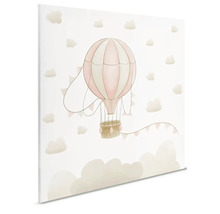 Canvas schilderij met het motief van een luchtballon en wolken
