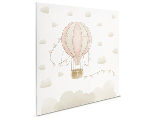 Canvas schilderij met het motief van een luchtballon en wolken