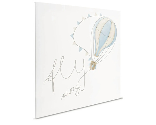 Decoratief canvas schilderij met luchtballon en de tekst ''Fly Away''