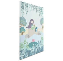 Canvas schilderij met zeemeermin en maritieme motieven voor kinderkamer