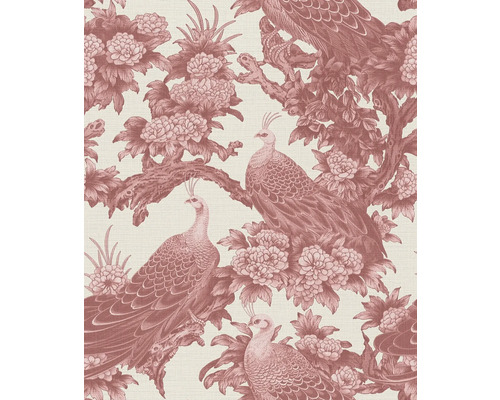 Behang met pauwen en bloemmotief