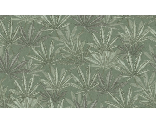 Behang met bladmotief