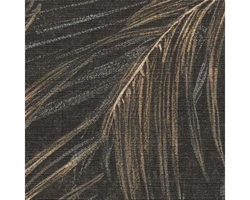 Close-up van een donker structuurbehang met plantmotief