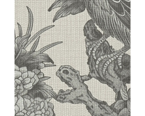 Detailopname van een behang met vogel- en ananas motief