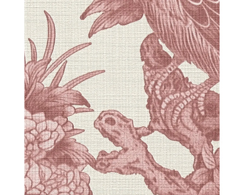 Behang met vogel- en plantenmotief