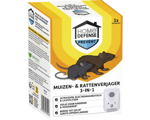 Home Defense muizen- en rattenverjager 3-in-1 verpakking