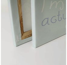 Close-up van een canvas met houten frame