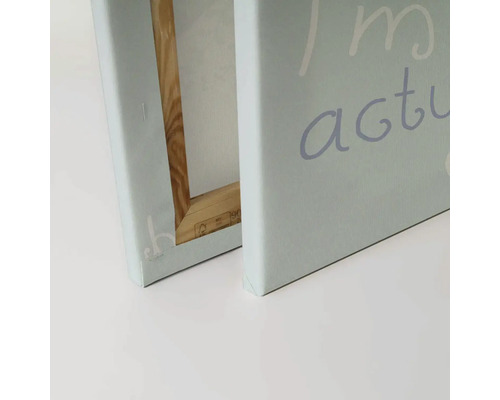 Close-up van een canvas met houten frame