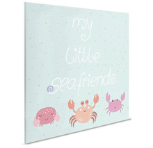 Decoratief canvas met motief van kleine zeedieren voor kinderkamer