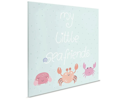Decoratief canvas met motief van kleine zeedieren voor kinderkamer