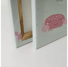 Canvas schilderij met krabmotief voor kinderkamer