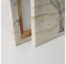 Detailweergave van twee canvas schilderijen met een olifantenmotief