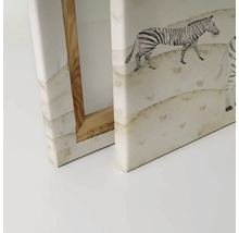 Canvas schilderij met zebra motief en houten frame
