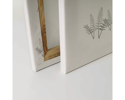 Canvas schilderij met plantmotief en houten frame