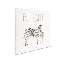 Schilderij canvas Zebra's be cute 30x30 cm