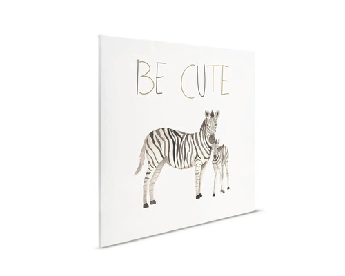 Decoratief canvas met zebra en tekst Wees lief