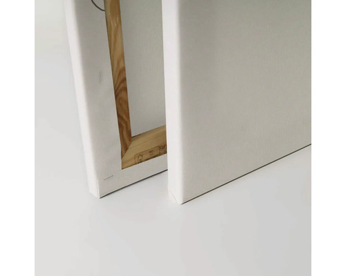 Close-up van twee schildersdoeken met houten frame