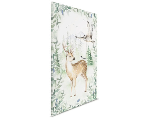 Decoratieve wanddecoratie met herten, uilen en bosmotief