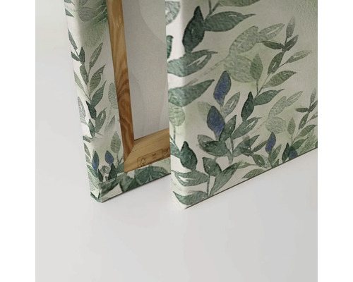 Canvas schilderij met bladerenmotief en houten frame