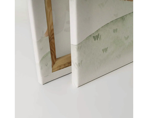 Detailweergave van een canvas met houten spieraam