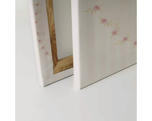 Canvas schilderij met rozenmotief op houten frame