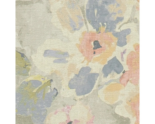 Close-up van een gestructureerd behang met bloemmotief