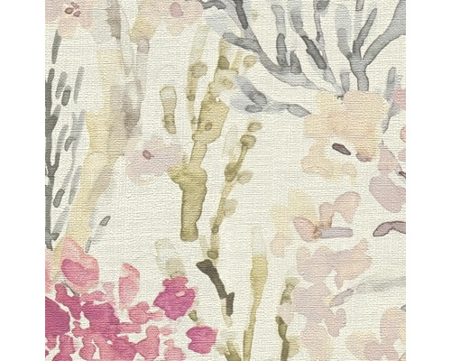 Behang met bloemen- en takkenmotief