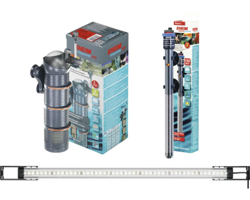 Eheim Binnenfilter Biopower 200, Eheim Thermocontrol Regelverwarmer en Eheim LED-lichtbalk