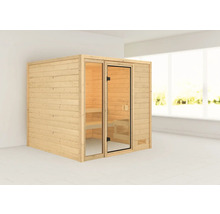Houten sauna met glazen deur voor gebruik binnenshuis