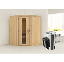 Houten binnensauna met kachel